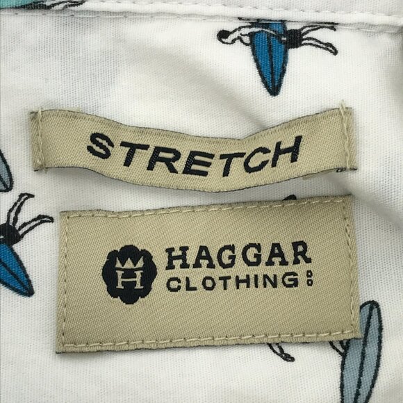 Haggar Clothing Button Up Surfer Print Shirt Men's XL Short Sleeve Casual Summer - Picture 8 of 10